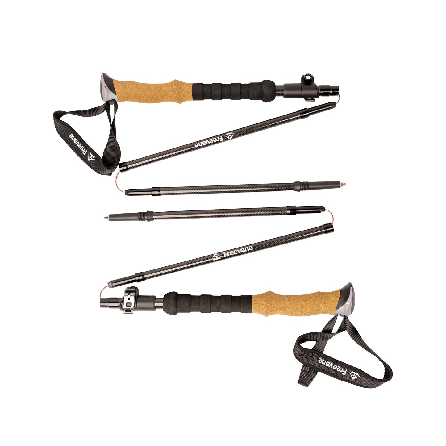 Folding Carbon Fiber Trekking Poles (Pair) — Ultralight 3K, 14.6 in Fold, 8.3 oz