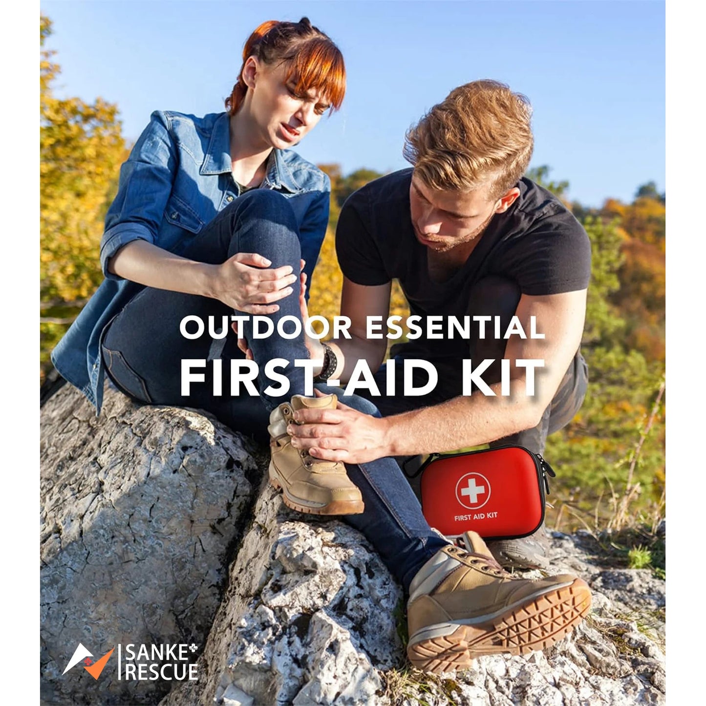 Compact First Aid Kit, Portable Emergency Medical Bag for Home, Travel, Camping & Hiking