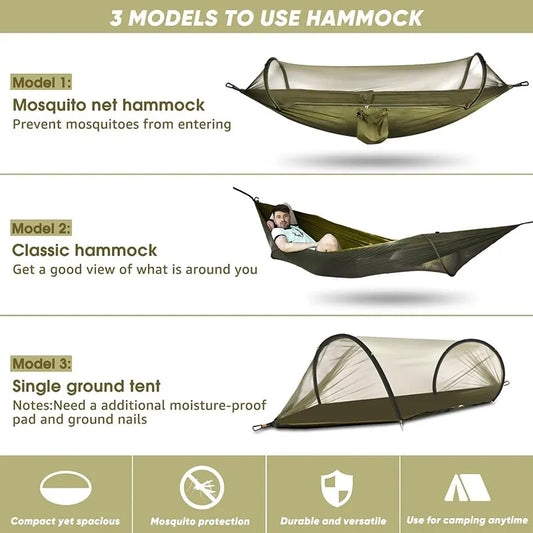3-in-1 Camping Hammock Tent with Mosquito Net