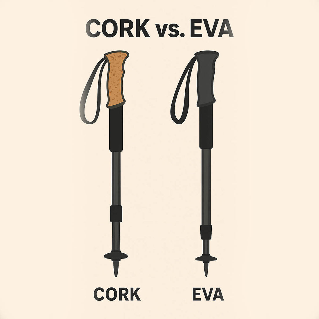 Cork vs. EVA Trekking Pole Grips: Which One Should You Choose?