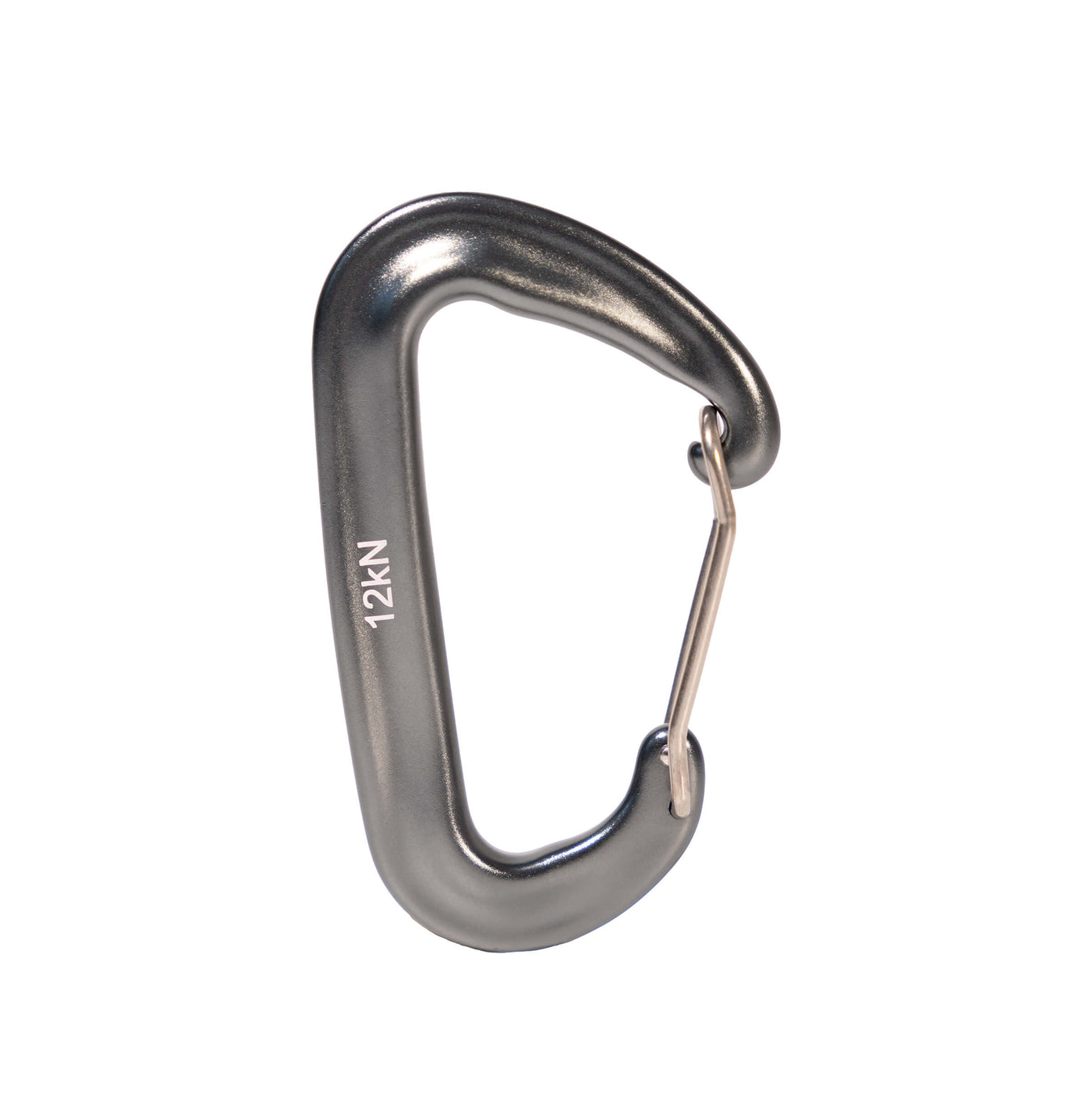 12KN Metal wire gate carabiner with a grey color