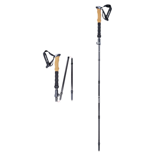 Folding Carbon Fiber Trekking Poles (Pair) — Ultralight 3K, 14.6 in Fold, 8.3 oz
