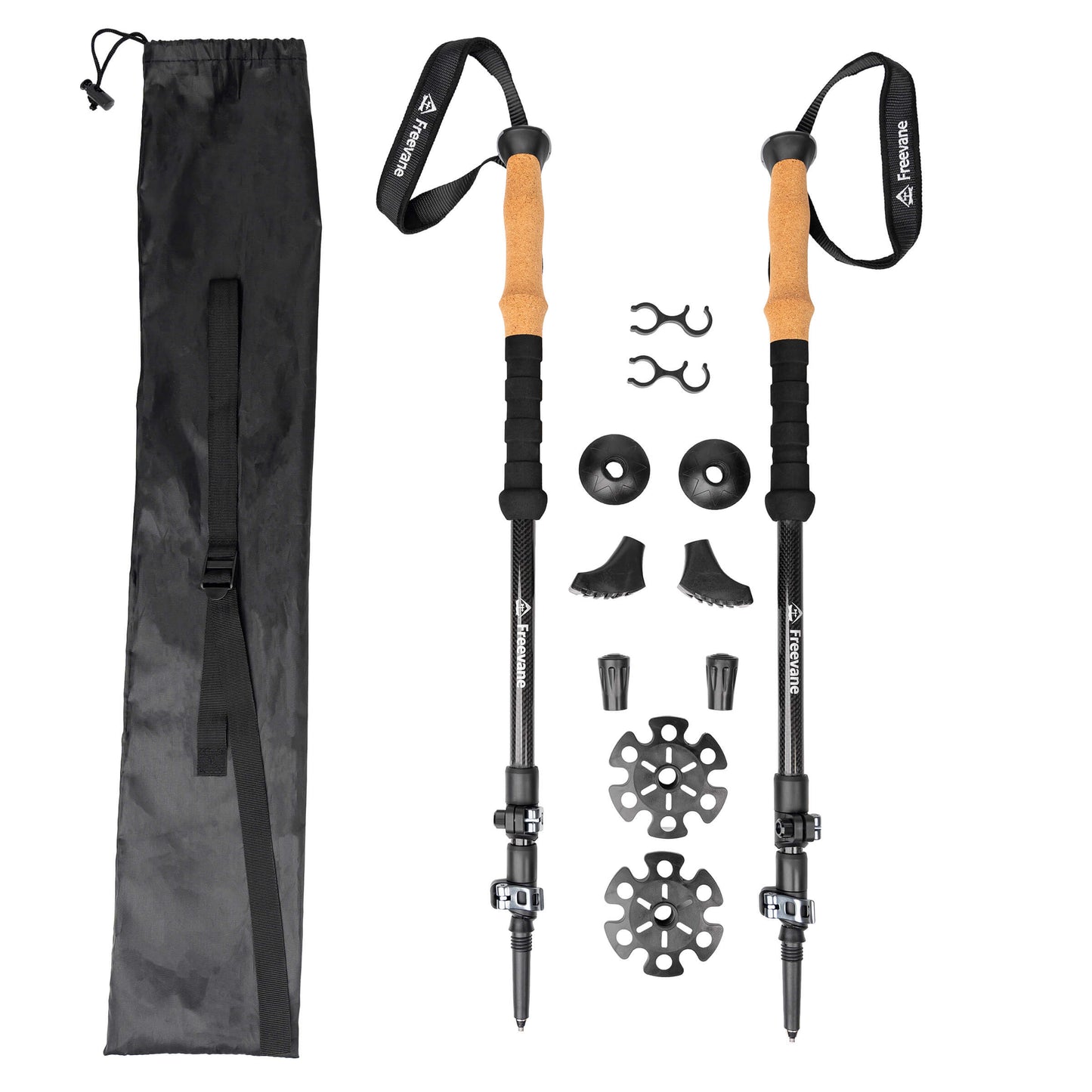 Telescoping Carbon Fiber Trekking Poles (Pair) — 7.4 oz / 24.8–53.1 in