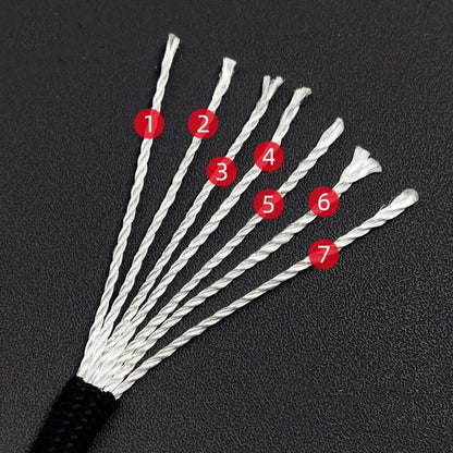 7-Core 550 Paracord Rope, 0.16 in (4 mm) – Camping Cord for Tents, Lanyards & DIY (16 ft / 49 ft / 98 ft)