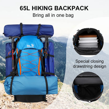65L Lightweight Hiking Backpack – Waterproof Climbing & Trekking Pack for Camping and Travel