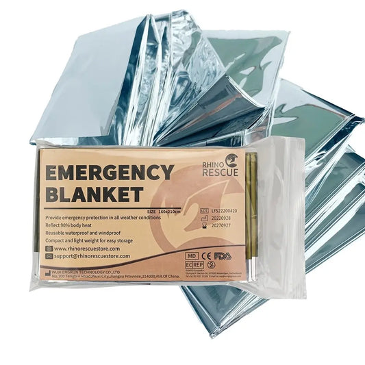 Emergency Mylar Thermal Blanket (3-Pack) – 63 in × 83 in Space Blanket for Hiking, Camping & Survival