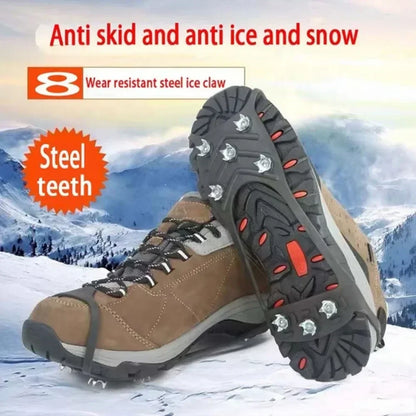 8-Stud Ice Cleats for Shoes & Boots — Stretch TPR Anti-Slip Grips