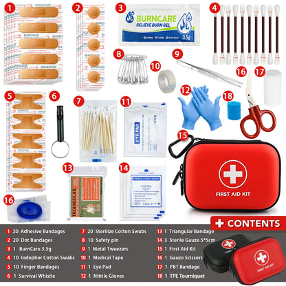 Compact First Aid Kit, Portable Emergency Medical Bag for Home, Travel, Camping & Hiking