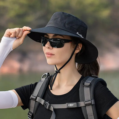 Women's Foldable Ponytail Sun Hat - UV Protection