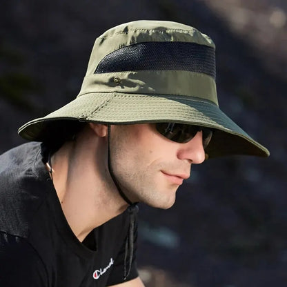 Breathable Mesh Wide Brim Sun Hat - Quick Dry