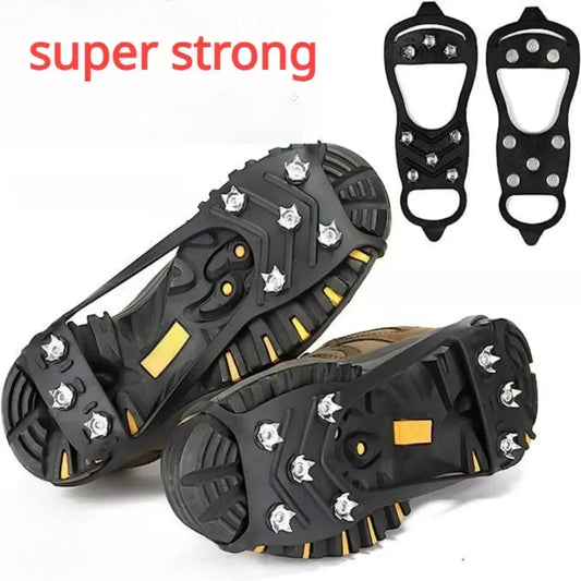 8-Stud Ice Cleats for Shoes & Boots — Stretch TPR Anti-Slip Grips