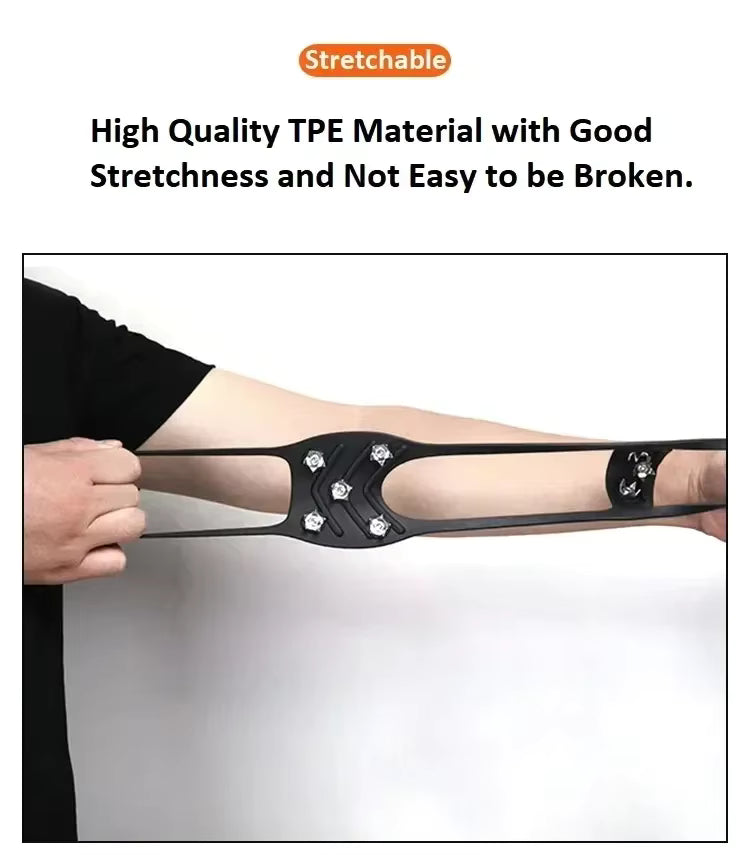 8-Stud Ice Cleats for Shoes & Boots — Stretch TPR Anti-Slip Grips