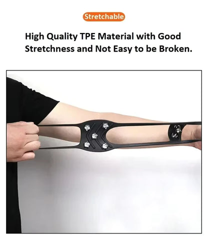 8-Stud Ice Cleats for Shoes & Boots — Stretch TPR Anti-Slip Grips
