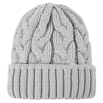 Women’s Chunky Cable-Knit Beanie – Warm, Stretchy Winter Hat