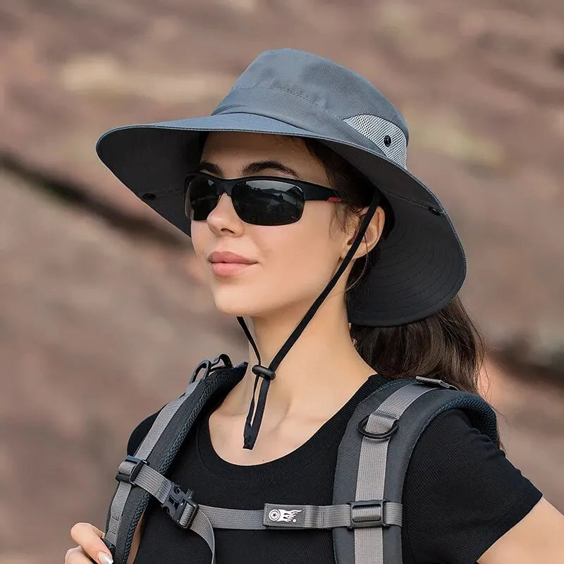 Women's Foldable Ponytail Sun Hat - UV Protection
