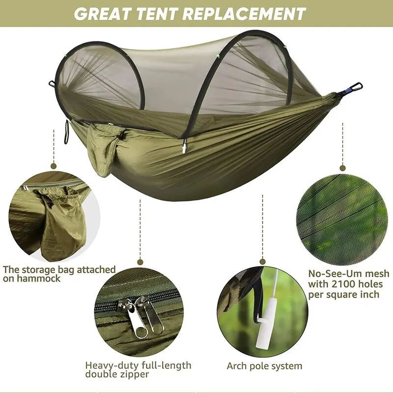 3-in-1 Camping Hammock Tent with Mosquito Net