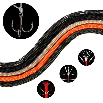 7-Core 550 Paracord Rope, 0.16 in (4 mm) – Camping Cord for Tents, Lanyards & DIY (16 ft / 49 ft / 98 ft)