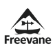 Logo of Freevane with a stylized mountain, arrow, and canoe on a white background